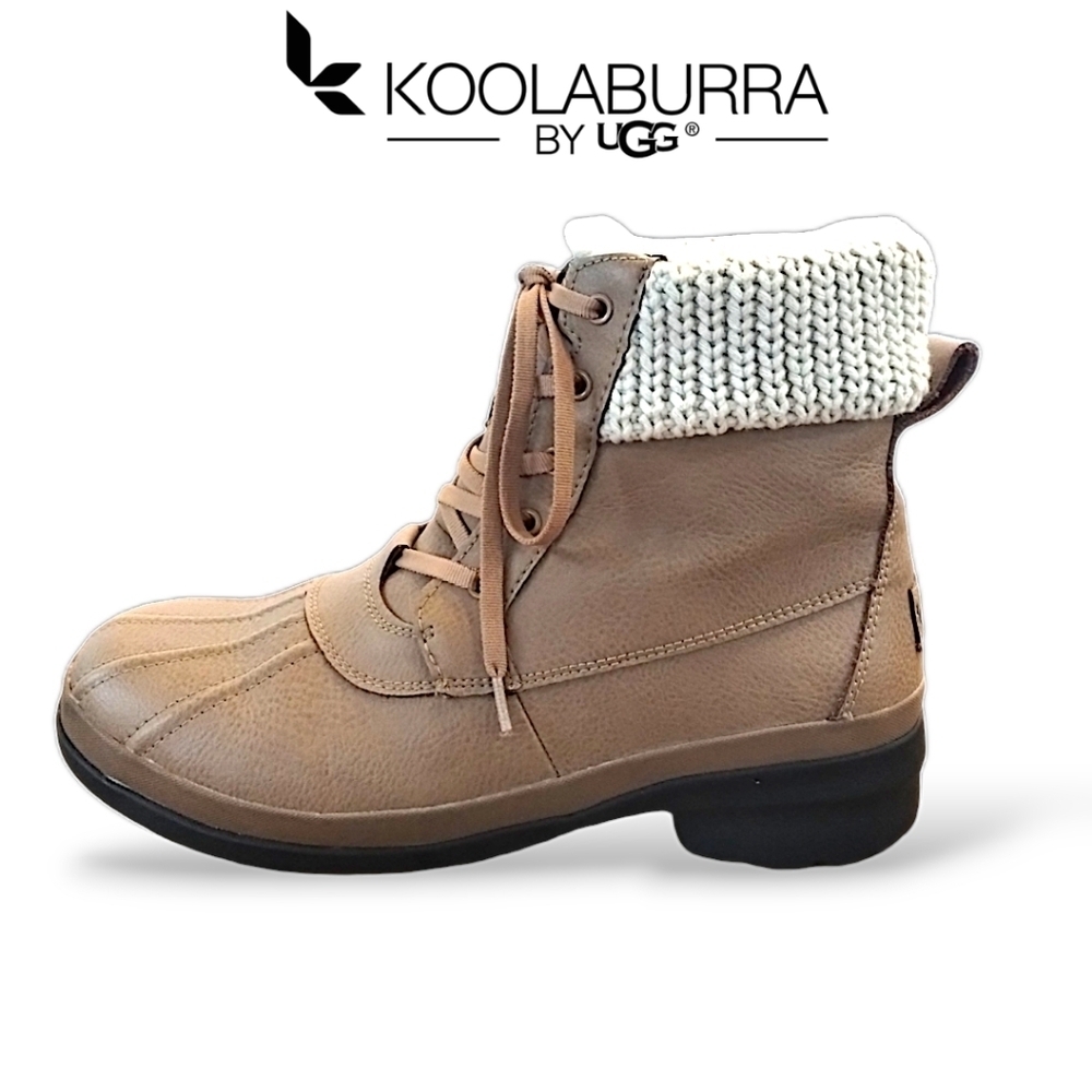 Koolaburra by Ugg Leather Sylia Short Duck Boot in Chestnut